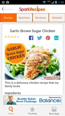 Healthy Recipes - SparkRecipes android App screenshot 1