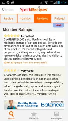 Healthy Recipes - SparkRecipes android App screenshot 2